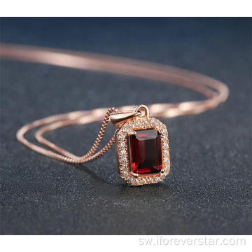 925 Sterling Silver Rose Gold Ruby Mkufu Pendant.